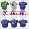 New Vintage Baseball Jerseys 18 Darryl Strawberry 8 Gary Carter 16 Dwight Gooden 17 Keith Hernandez Stitched Blue Grey Green White