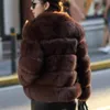 Women's Fur & Faux Luxury Ladies Winter Coat 2023 Short Fake Outerwear Elegant Thick Warm Women Party Overcoat Female