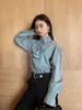 Women's Blouses & Shirts Designer Fragrant modern denim shirt Classic lantern sleeve design XGQD