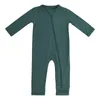 Tute Baby Pagliaccetto Fibra di bambù Boy Girl Vestiti nati Zipper Footies Tuta Solid LongSleeve Abbigliamento 024M 230213