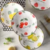 Пластины на творческих японских керамических тарелках Семейная личность клубничные фрукты блюдо глубоко детское набор посуды для выпечки