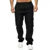 Pantalon Homme Simple Décontracté Couleur Unie Homme Doux Coupe Ample Droite Longue Tout Assorti