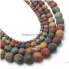 Kamień 8 mm naturalne koraliki dl polski matowy picasso okrągły luźno do biżuterii wytwarzają 15 cali 410 mm upuszczanie dostawy dhgarden dh9wy