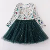 Vestidos de menina Girlymax Natal inverno bebê meninas leite de seda Papai Noel Tree Tutu Salia Twirl Dress Kids Clothing 230214