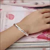 Bangle Sier Bamboo Bracelet Glossy Simple Bracelets Bangles Exquisite Party Birthday Gift Cuff Drop Delivery Jewelry Dhufj