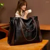 Borse da sera Borsa a mano casual rossa vino nero Borsa a mano di lusso femminile Spalla di grande capacità per donna Borsa a tracolla in pelle PU da donna