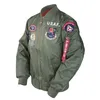 Herrjackor USAfa tryck armé lappar spring streetwear jacka rockar mens flyg militär vindbrytare 230214