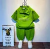 Baby Fashion Greent TShirtPant pezzi Set estivi Set di abbigliamento per bambini e bambine Tuta Abbigliamento sportivo Capodanno