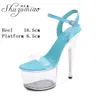 Sandalet Model Kadınlar Şeffaf Kristal Platform 17 Cm Partisi Kulübü Süper Yüksek Topuk Kadın Yaz Seksi Rhinestone Clear Shoes