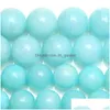 Crystal 8 mm naturalny kamień Aqua Amazonite okrągłe luźne koraliki 15 pasm 6 8 10 mm rozmiar wyboru do produkcji biżuterii Dhgarden Dhio7