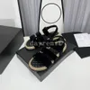 Velvet Sandallar Kenevir Halat Çim Sandal Kadın Terlik Örgü Yaz Platformu Alfabe Deri Kadın Moda Ayakkabı Dantel Yukarı Balıkçı S4781497