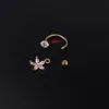 2 sztuk ze stali nierdzewnej minimalistyczny kryształ CZ gwiazda kolczyki do uszu kolczyki kobiety Hoop Helix Tragus chrząstka muszla Daith Piercing biżuteria