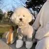 犬のアパレルins冬の​​ファッションフード付きパーカー温かい猫のフットコートソリッドコットントップラグジュアリーデザイン服