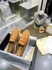 Designer Loropiana Walk Shoes Lofo Shoes Push on British Shoes Chaussures de couple confortables Lp Lofo Shoes Flat Bottom Casual Lazy Shoes