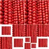 Dhgarden Dhiao Stein 4 mm 6 mm 8 mm 10 mm 12 mm Bk natürliche rote Steine runde Abstandshalter lose Perlen für Halskette Armband Charms Schmuckherstellung