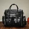 Briefcases Luxury Men's Handbags Crocodile Genuine Leather Male Shoulder Bag Real Natural Crossbody Messenger Briefcase Bags