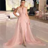 Robe De soirée De forme sirène, rose, élégante, longue, Sexy, à volants, en Organza, dubaï, robe formelle arabe, 2023