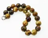 Kedjor agate brun paring runda 18mm halsband 18 tum grossistpärlor natur present rabatt fppj
