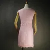 Lässige Kleider Designer Damenmode Promi Wind Slim Kleid Frische süße rosa Pailletten ärmellose Weste Rock MWOX