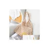 Storage Bags Fashion Women Fishing Net Woven Hand Bag Irregar Handbag Summer Beach Drop Delivery Home Garden Housekee Organization Dhcsa