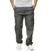 Men's Pants Simple Casual Solid Color Men Soft Loose Fit Straight Long All Match