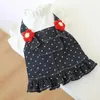 Dog Apparel Pet Denim Skirt Stylish Washable Puppy Dress Spring Summer Elegant Flower Halter Accessories