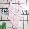 Costume da bagno con motivo floreale Lettera Logo Bikini per donna Costume da bagno intero stile dolce