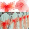 Sashes 50pcs Wedding Satin krzesło Gold Belt Ribbon Organza Bows krawat dla bankietowych wydarzeń