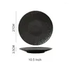 Plates Nordic Round Ceramic Table Porcelain Stone Grain Relief Dinner Plate Western Steak Dessert Serving Tray Kitchen Tableware