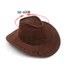 Breda Brim Hats Bucket Western Cowboy Travel Caps för kvinnor Mäns Suede Vintage Men med Cowgirl Jazz Cap 230214