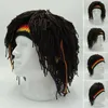 BeanieSkull Caps Divertido Reggae Dreadlocks Unisex Gorros de punto jamaicanos Sombrero trenzado Rasta Sombreros para el cabello Hecho a mano Fantasía 230214