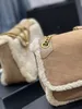 Classic women's bag Crossbody bag one shoulder bag new lamb suede gentle camel soft cute designer bag