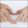 Casal Rings 2pcs adoram eletrocardiograma de cora￧￣o ajust￡vel para amante valentinaDay presente de noivado de noivado de noiva Droga Drop Drop Drop Dhhoq