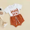 Sets Baby Boys Outfits Summer Casual Clothing Set Short Sleeve Crew Neck Letters Print Tops with Shorts Cotton Suit for Toddler