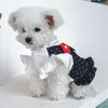 Dog Apparel Pet Denim Skirt Stylish Washable Puppy Dress Spring Summer Elegant Flower Halter Accessories