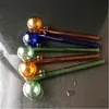 Pot long et incurvé coloré Gros Bongs Tuyaux de brûleur à mazout Tuyaux d'eau Tuyaux en verre Plates-formes pétrolières Fumer