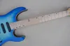 Fabrycznie niebieski niezwykły kształt gitara elektryczna z fornirem klonu płomiennego