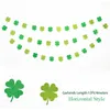 Party Decoration St.patricks Day Decorations Green Leaves Glitter Shamrock Clover String Chain Hanging Garlands Irish Birthday Decor