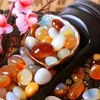 Dekorativa figurer 1,5 cm Natural Crystal Agate Quartz Ore Minerals 500g/ 1.1lb Colorful Five Flower Stone Buddha Bowl Bonsai Fish Tank