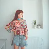 Women's Sweaters Retro Long-sleeved Sweater 2023 Spring And Summer Fashion Women's Short Cut-out Blouse Ethnic Casual Knit