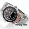 Relojes de pulsera Corguet 40 mm Estéril Esfera negra Cristal de zafiro Luminoso Fecha automática Ventana Reloj de pulsera mecánico superior para hombres