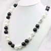 Kedjor 2023 Elegant White Black Shell 12mm Pearl Necklace Diy Jewelry Making Rope Chain Beads Natural Stone 18 tum