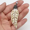 Breloques rétro os de boeuf pendentif forme de feuille de haute qualité pour les femmes fabrication de bijoux collier accessoires Reiki cadeau de guérison