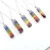 Pendanthalsband Natural Crystal Stone 7 Chakra Orgone Reiki Healing Halsband Handgjorda harts Hantverk Chips Dropship