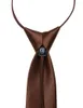 Bow Ties Zipper Design Silk Mäns slips Luxury Solid Brown Slips Fick Square Lätt att bära Corbatas Para Hombre för människan