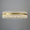 Lampes suspendues Morden LED lustre en cristal éclairage pour salon en acier inoxydable de galvanoplastie or 110V / 220V lampependant