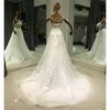 Sukienki imprezowe SL9044 Romantyczna szyja wermowa szyja Odłączona rękawie Aline Aline Suknia ślubna Aplikacje Krzyki Bohemian Bridal Suknia 230214