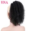 Saç Bun Maker Una 18 "Brezilyalı İnsan Çizme Kuyruğu Afro Kinky Kıvırcık Parça İki Plastik Tarak Doğal Siyah Extensio 230214