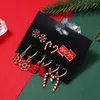 Dangle Earrings Christmas Set Of 6 Crutches Gift Size Snowflake Red Shoes Alloy Simple Combination