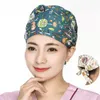 Berets Unisex Scrub Hats Cap Beanie Scrubs Adjustable Caps Cotton Cartoon Printed Work Wear For Women Men Wholesale